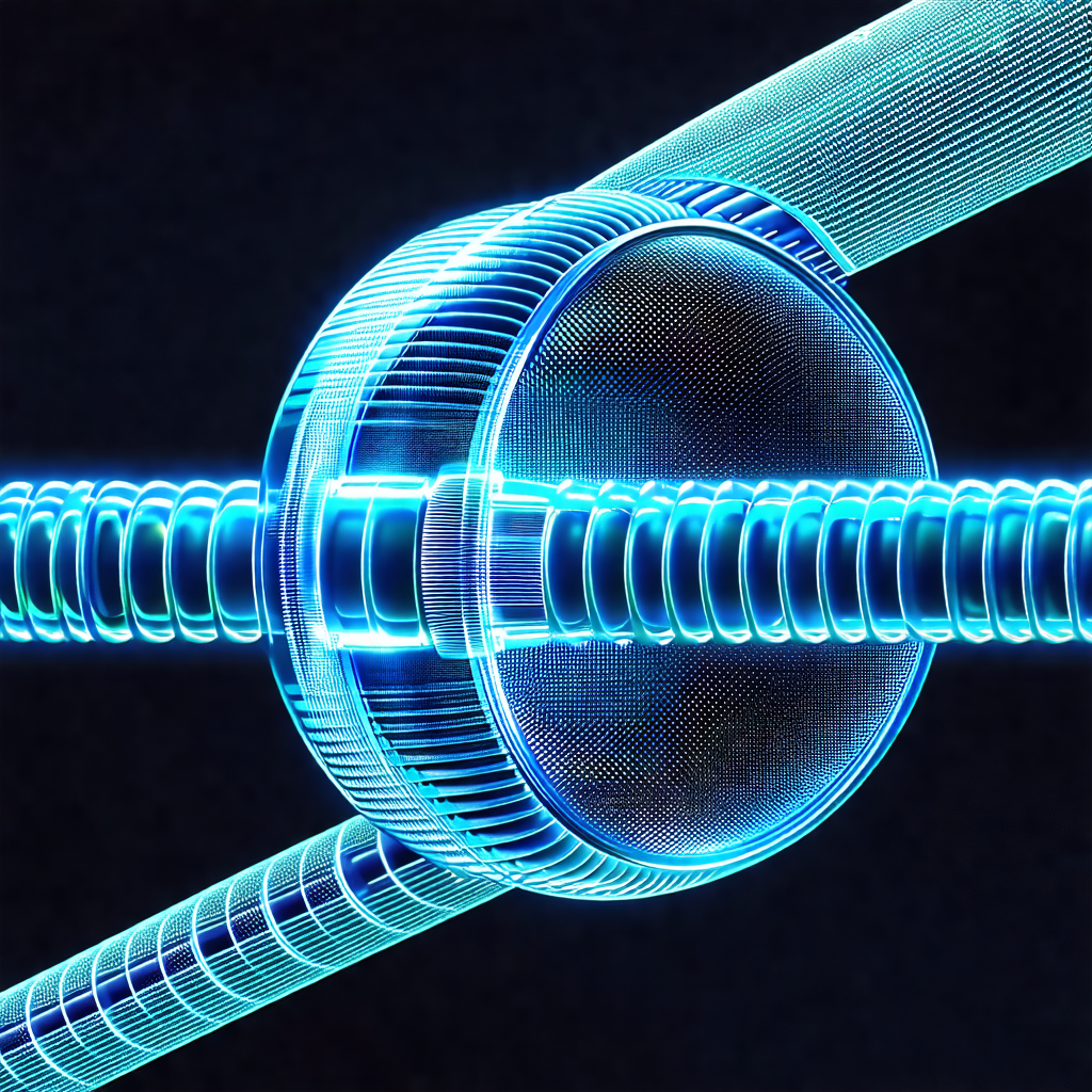 Close-up of a blue spiral, which appears to be a part of ...