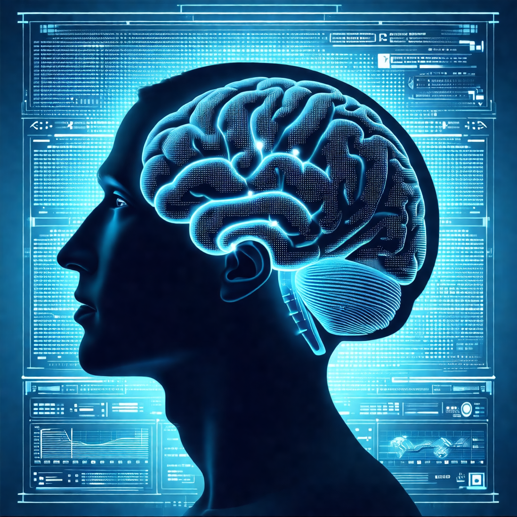Close-up of a human head with a blue background