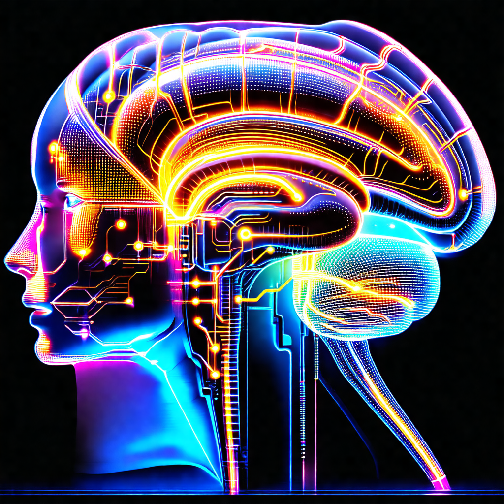 Close-up of a human head, focusing on the brain and its c...