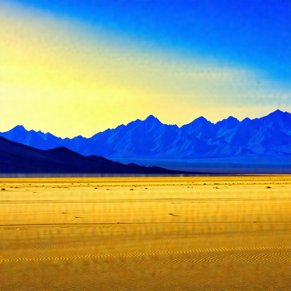 Beautiful sunset over a vast, open desert landscape