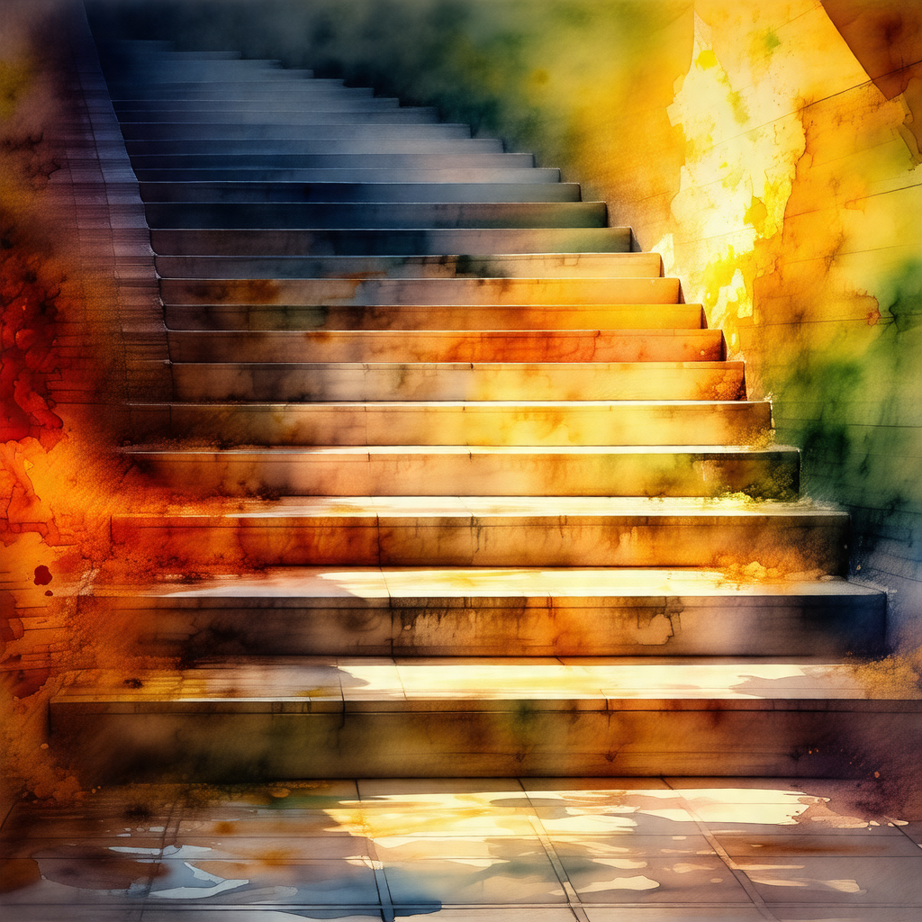 Staircase with a colorful and artistic design