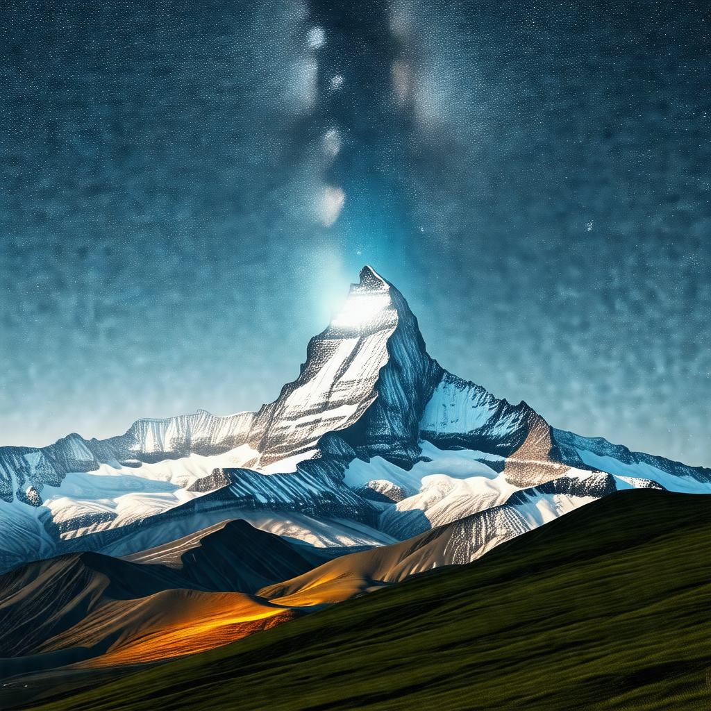 Majestic mountain with a snow-covered peak