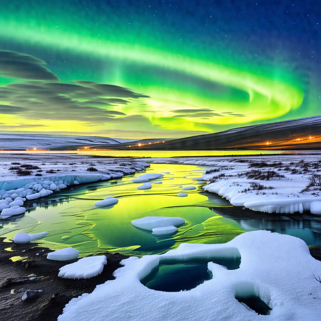 Captures a beautiful scene of a river flowing through a v...