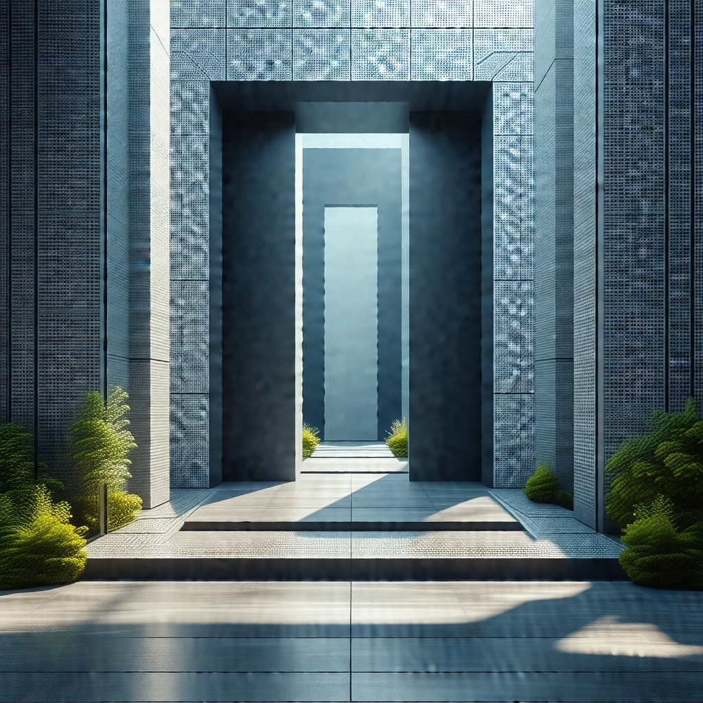 Large, modern building with a long, narrow hallway