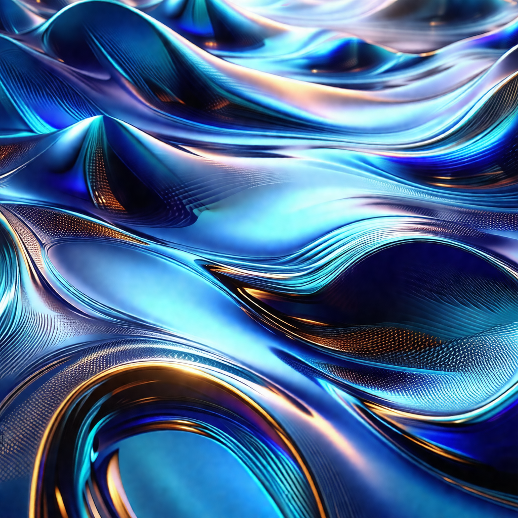 Blue and silver ocean scene with a variety of waves and r...