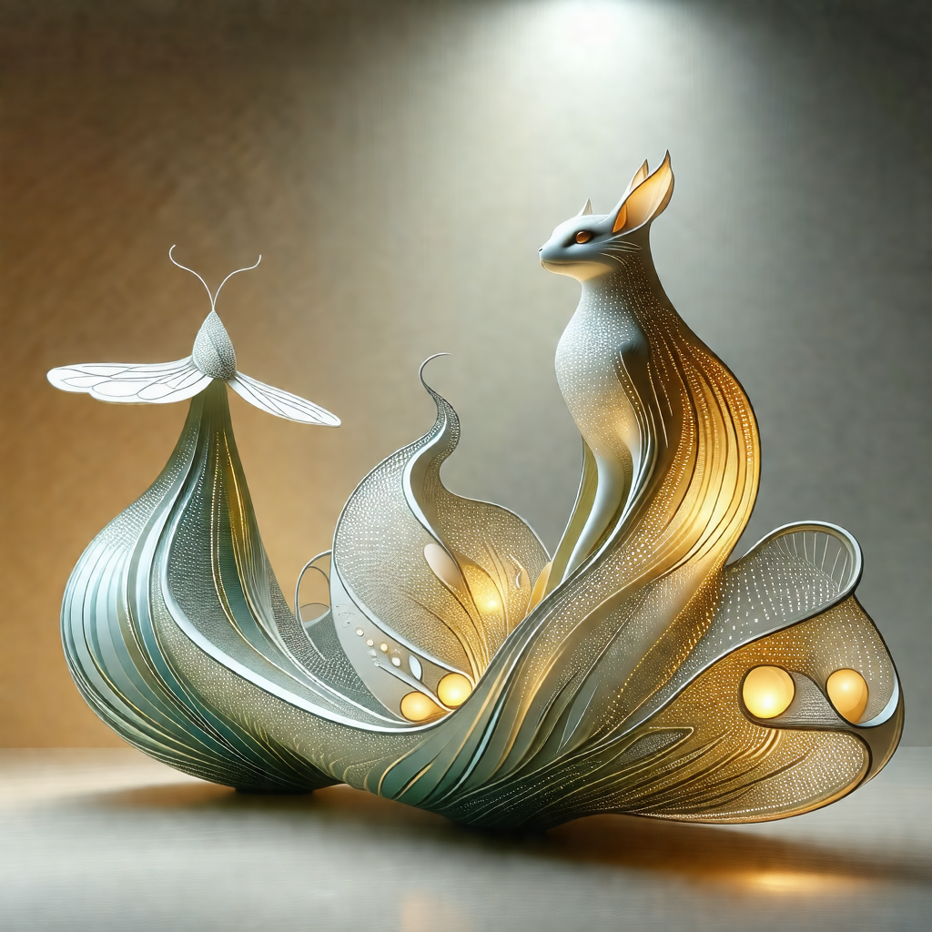 Beautifully crafted sculpture of a bird and a butterfly