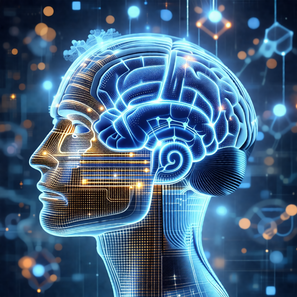 Close-up of a human head, with a focus on the brain and t...