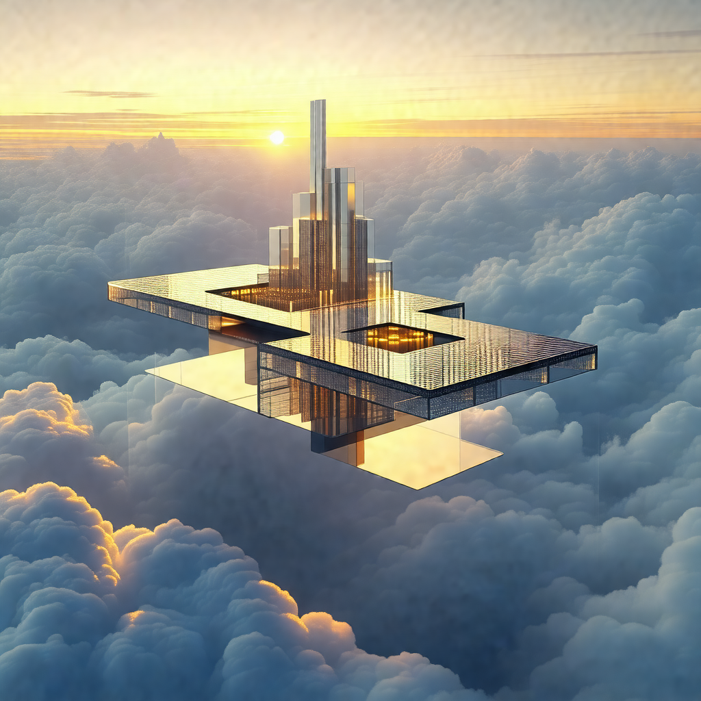 Futuristic building with a unique design, resembling a gi...