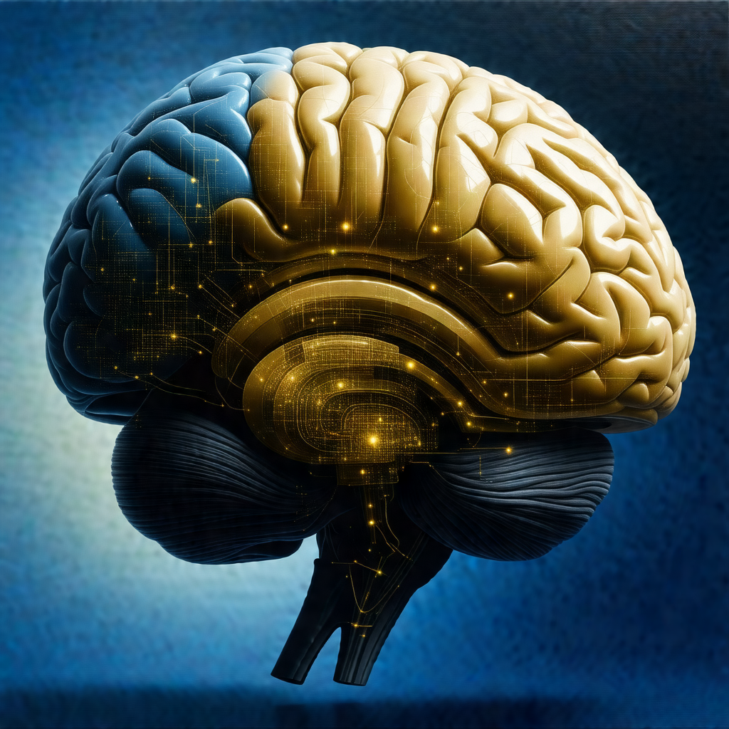 Close-up of a human brain, showcasing its intricate struc...