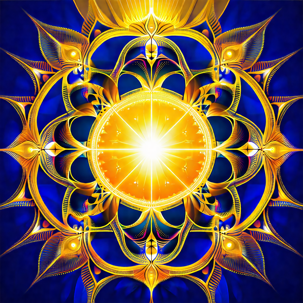 Bright, colorful sun with a yellow center, surrounded by ...