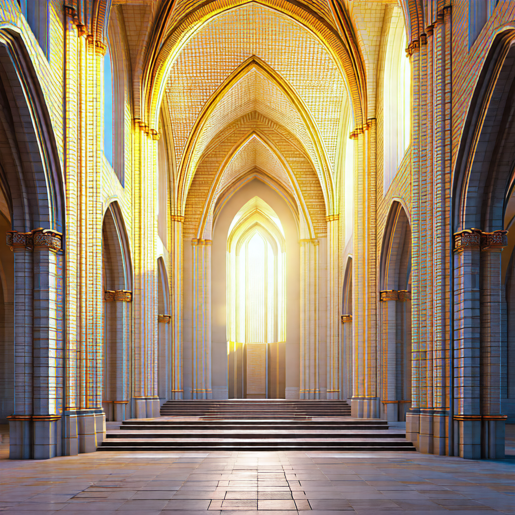 Large, ornate cathedral with a beautiful stained glass wi...