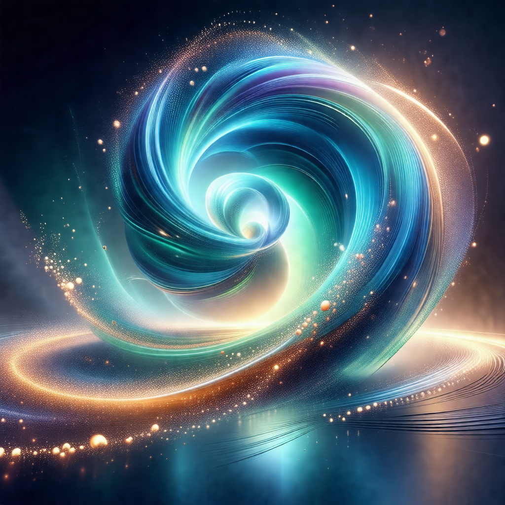 Blue spiral, which appears to be a swirling vortex of light