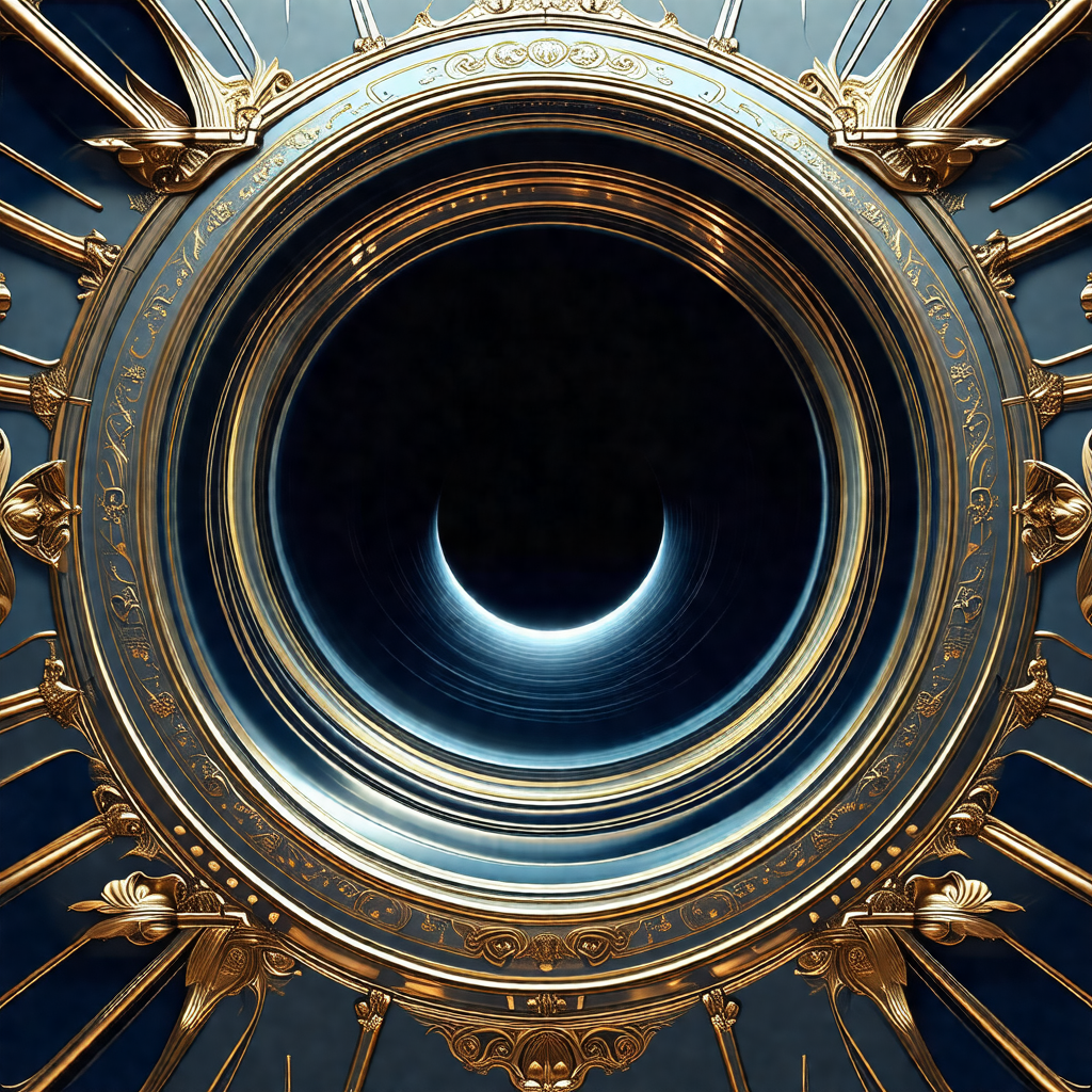 Large, ornate mirror with a blue background