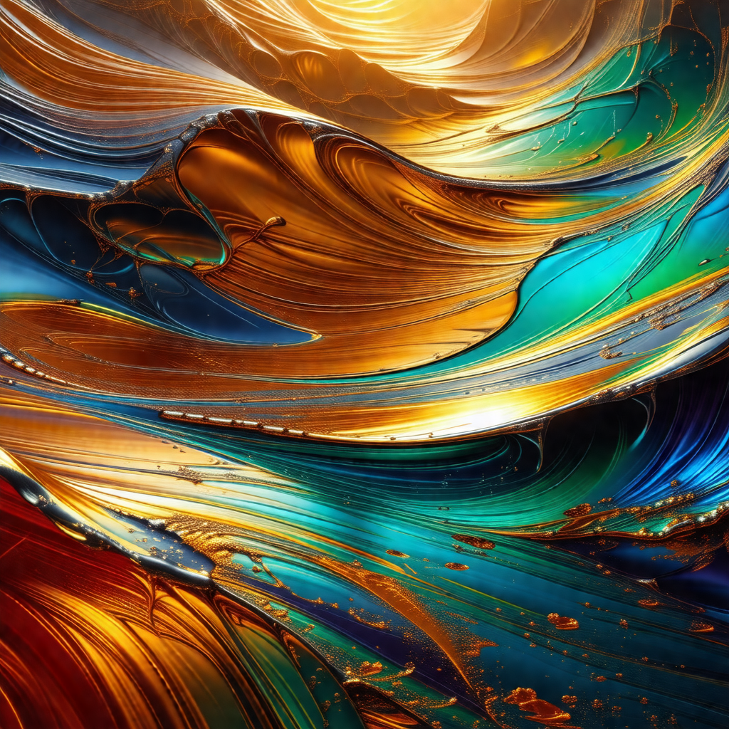 Vibrant and colorful painting of a wave