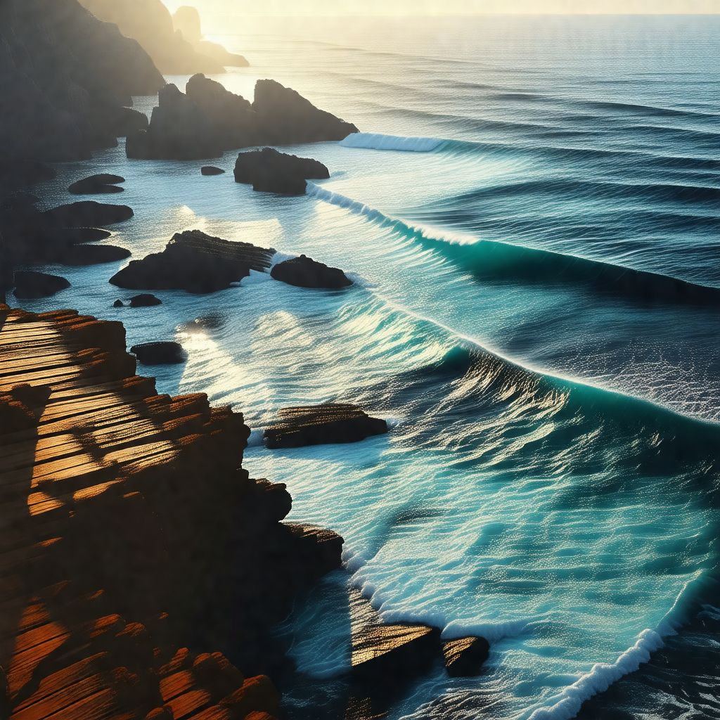 Beautiful beach scene with a large body of water, likely ...