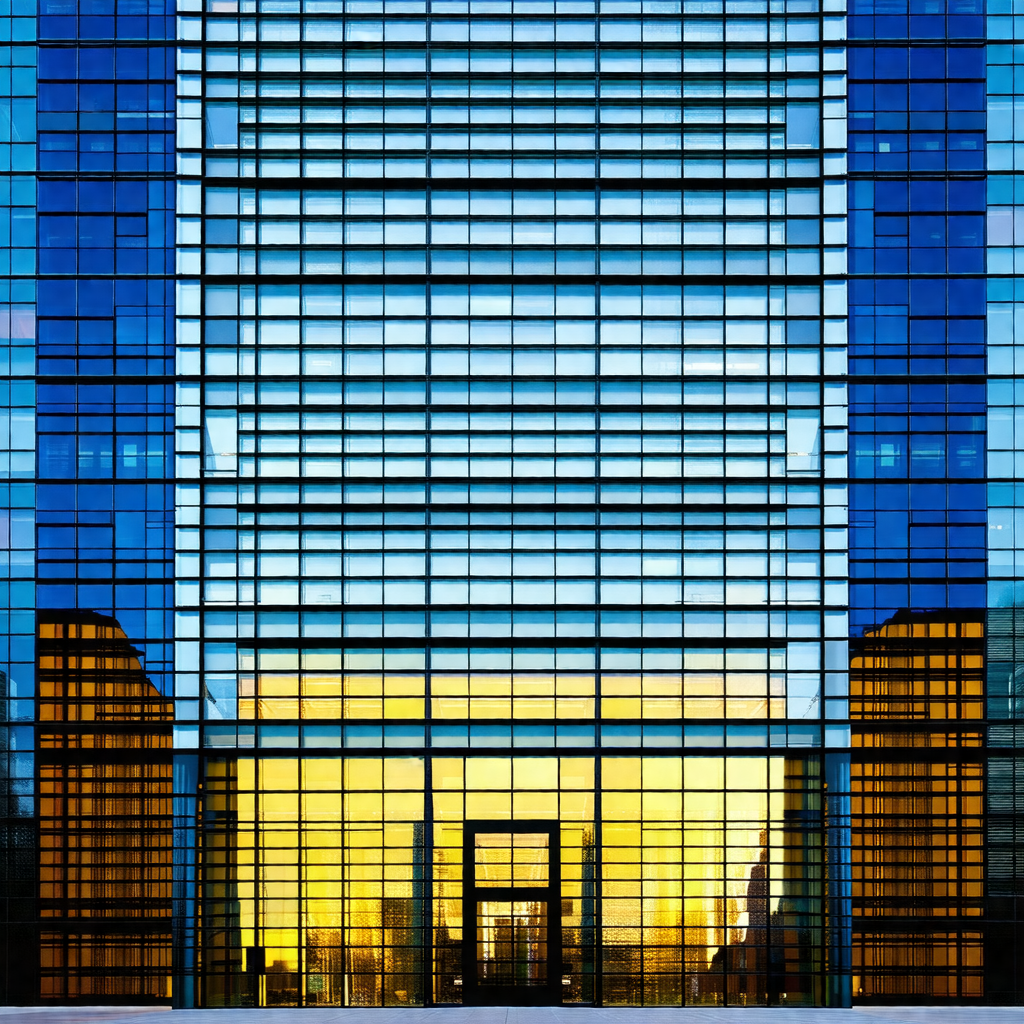 Large, modern building with a glass front