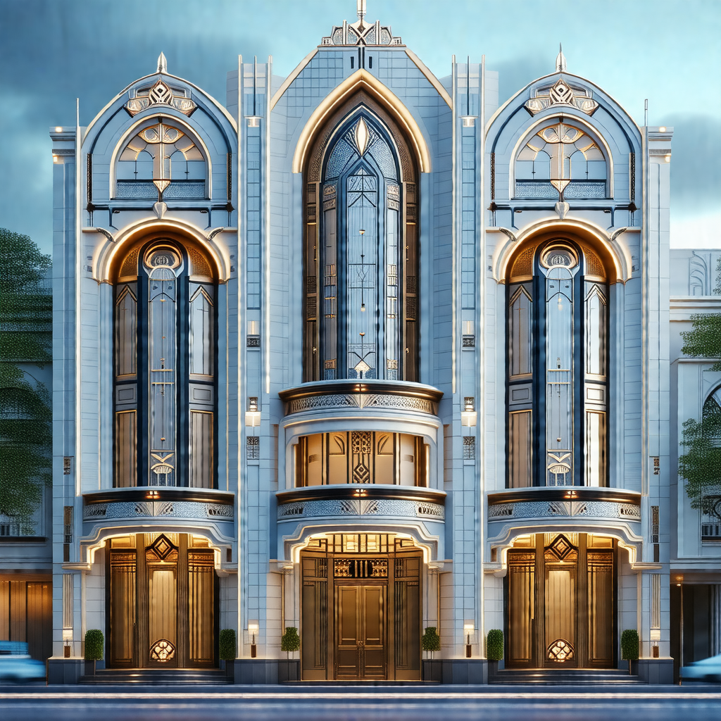 Large, white, and ornate building with two towers