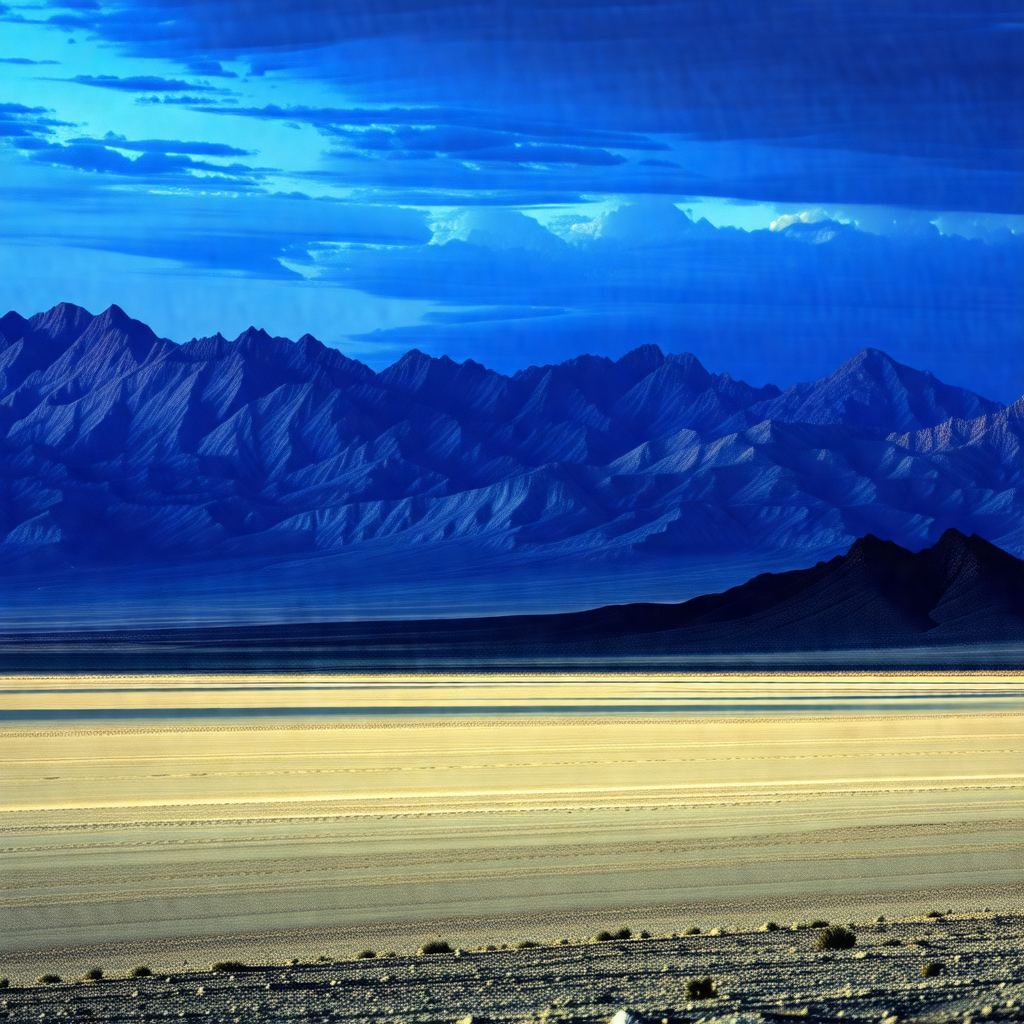 Beautiful mountain range with a blue sky in the background
