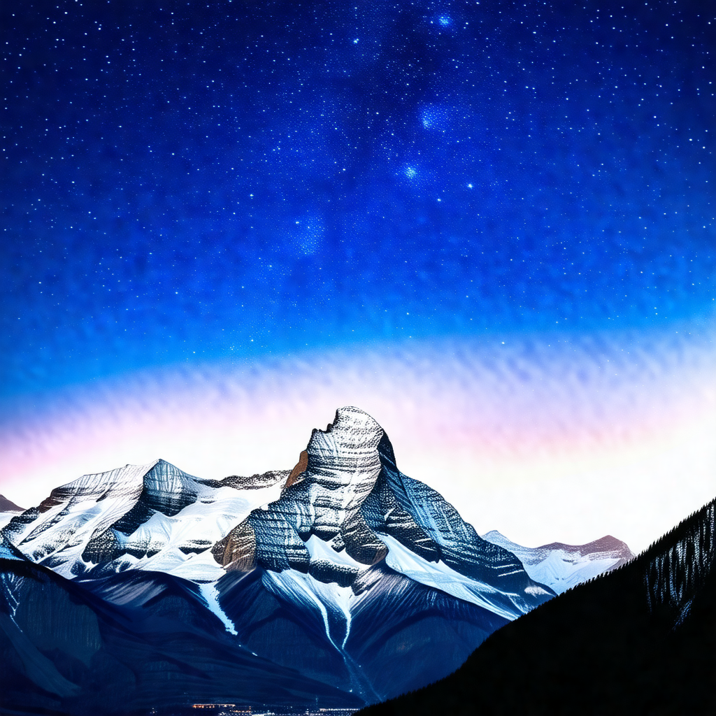 Majestic mountain range with a snow-covered peak