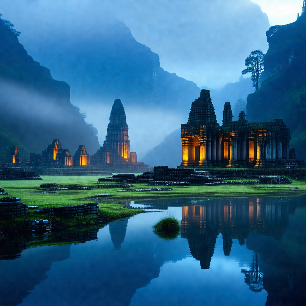 Beautiful landscape with a large body of water, possibly ...