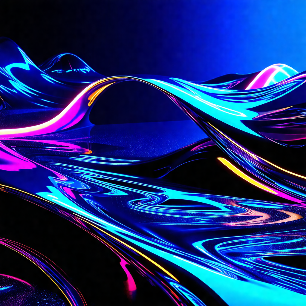 Blue and purple waterfall with a blue and yellow background