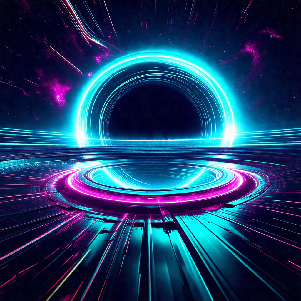 Futuristic, colorful, and abstract representation of a sp...