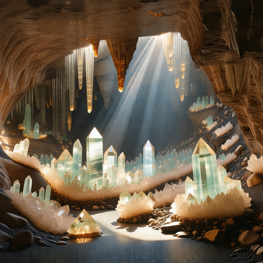 Cave with a river flowing through it