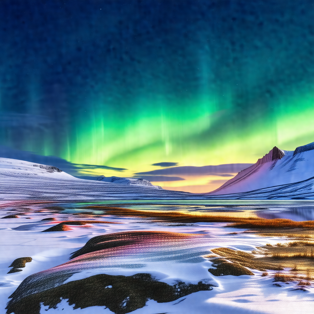 Captures a beautiful scene of a mountain range with a vib...
