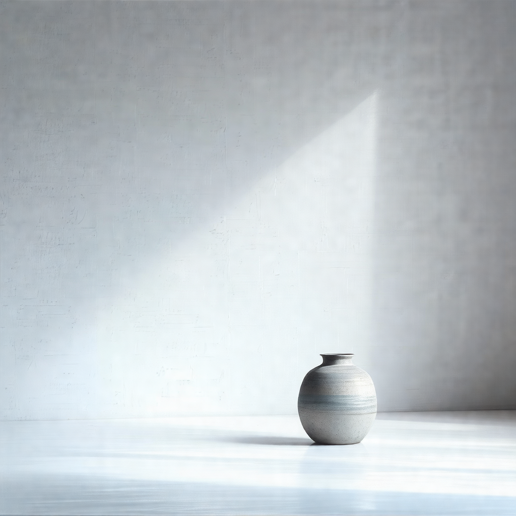 Vase sitting on a white table