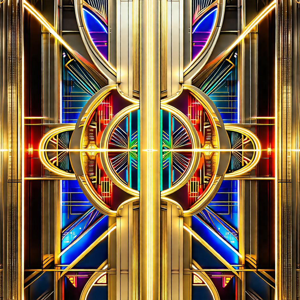 Large, colorful, and ornate doorway with a gold and blue ...