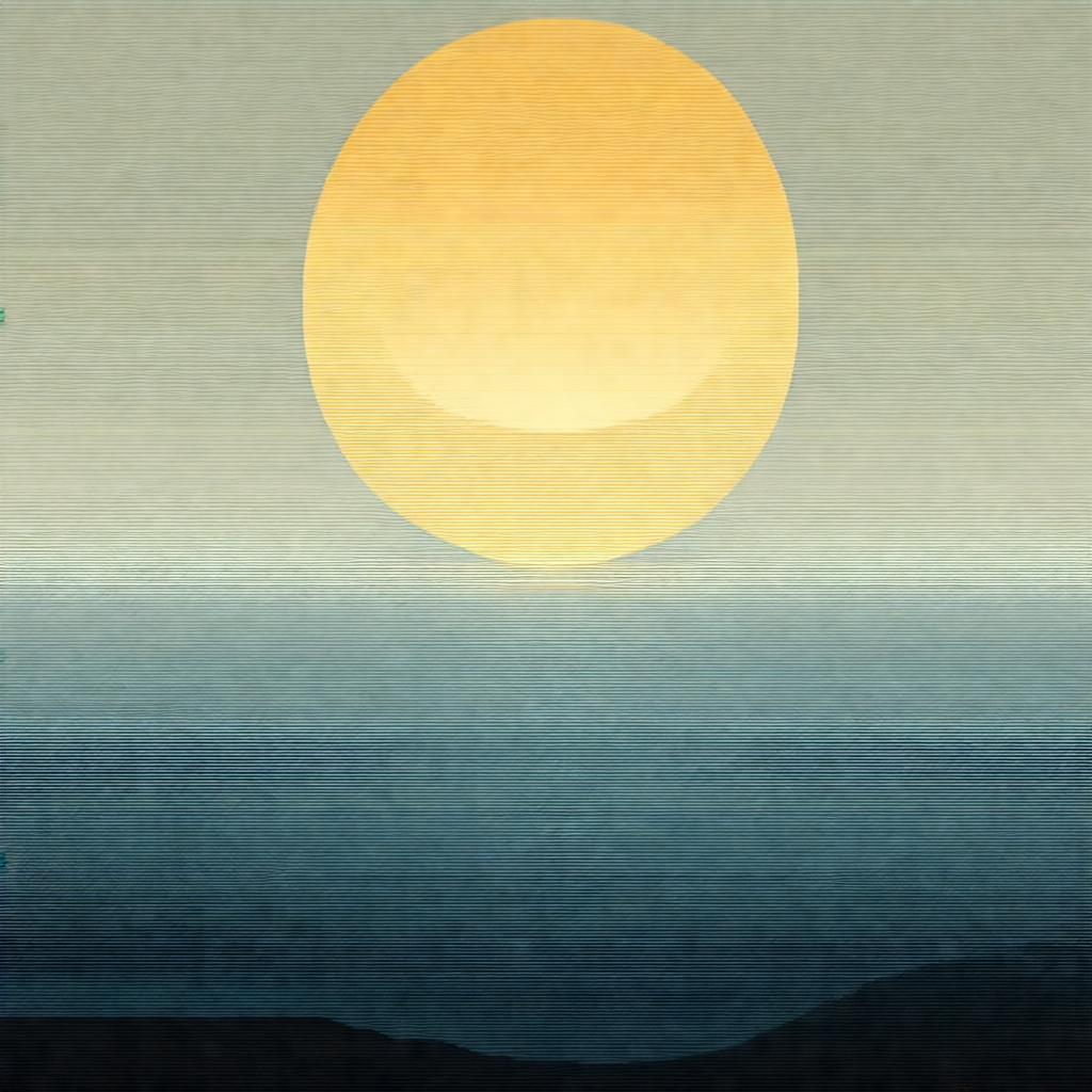 Beautiful sunset over a body of water, with the sun setti...