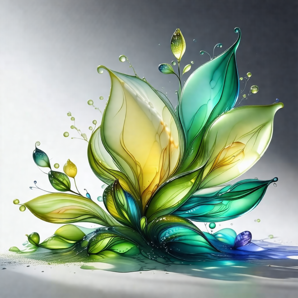 Colorful, abstract artwork of a flower