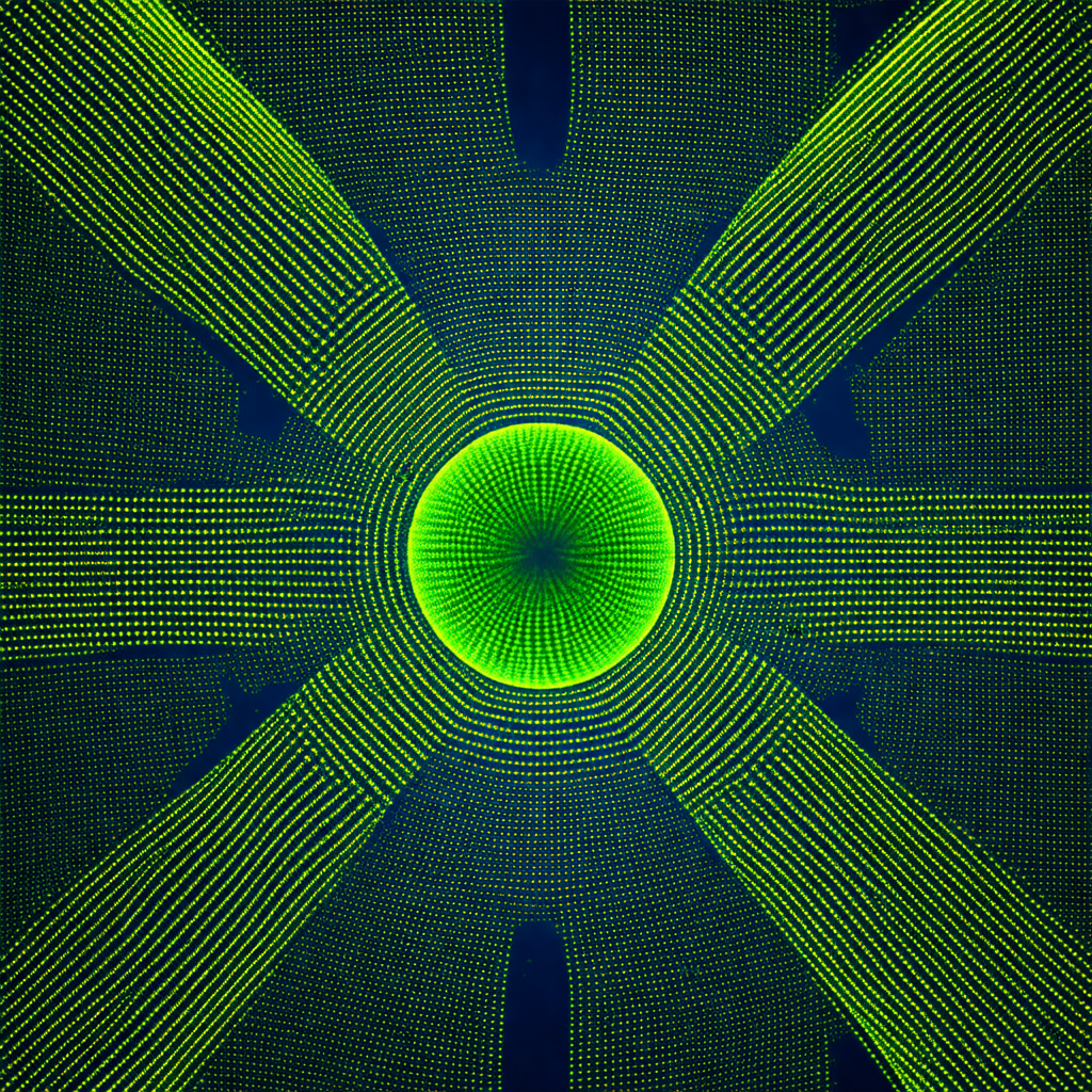Green circle with a yellow center, which appears to be a ...