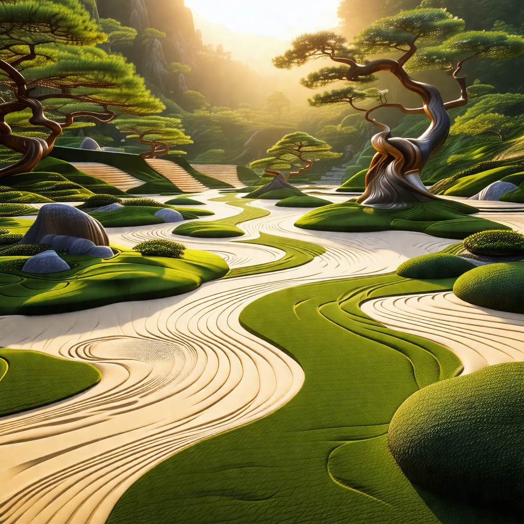 Beautiful landscape with a river flowing through a valley
