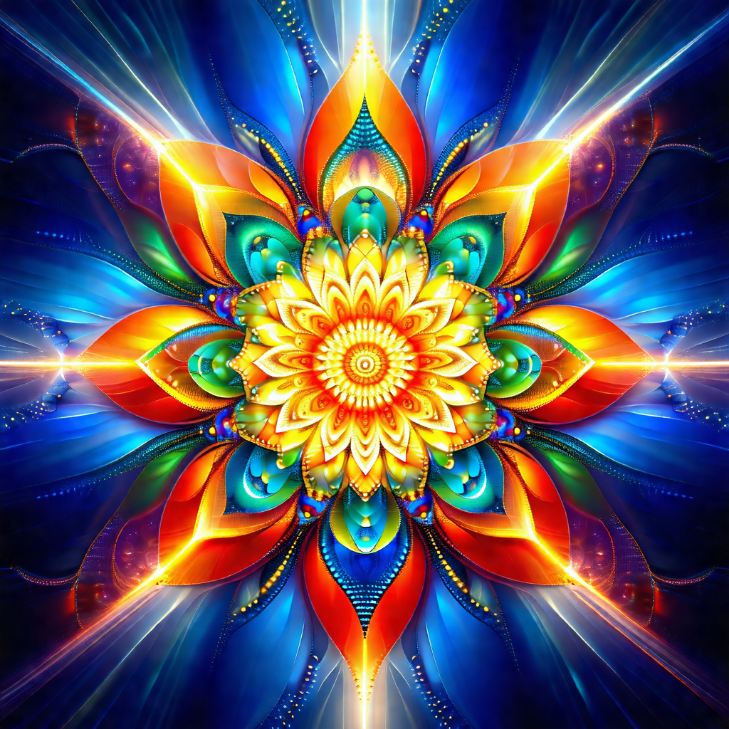Vibrant and colorful flower, likely a sunflower, with a y...