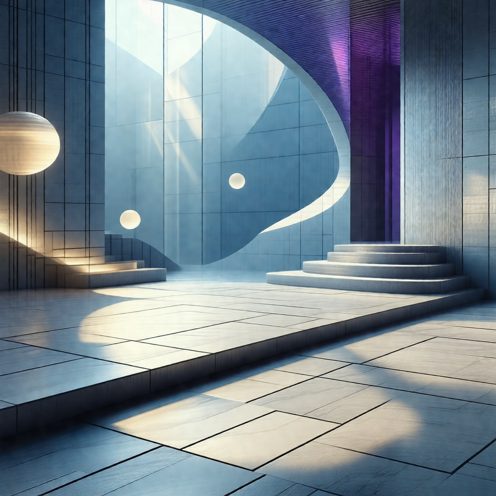 3d rendering of a large, modern building with a large sta...