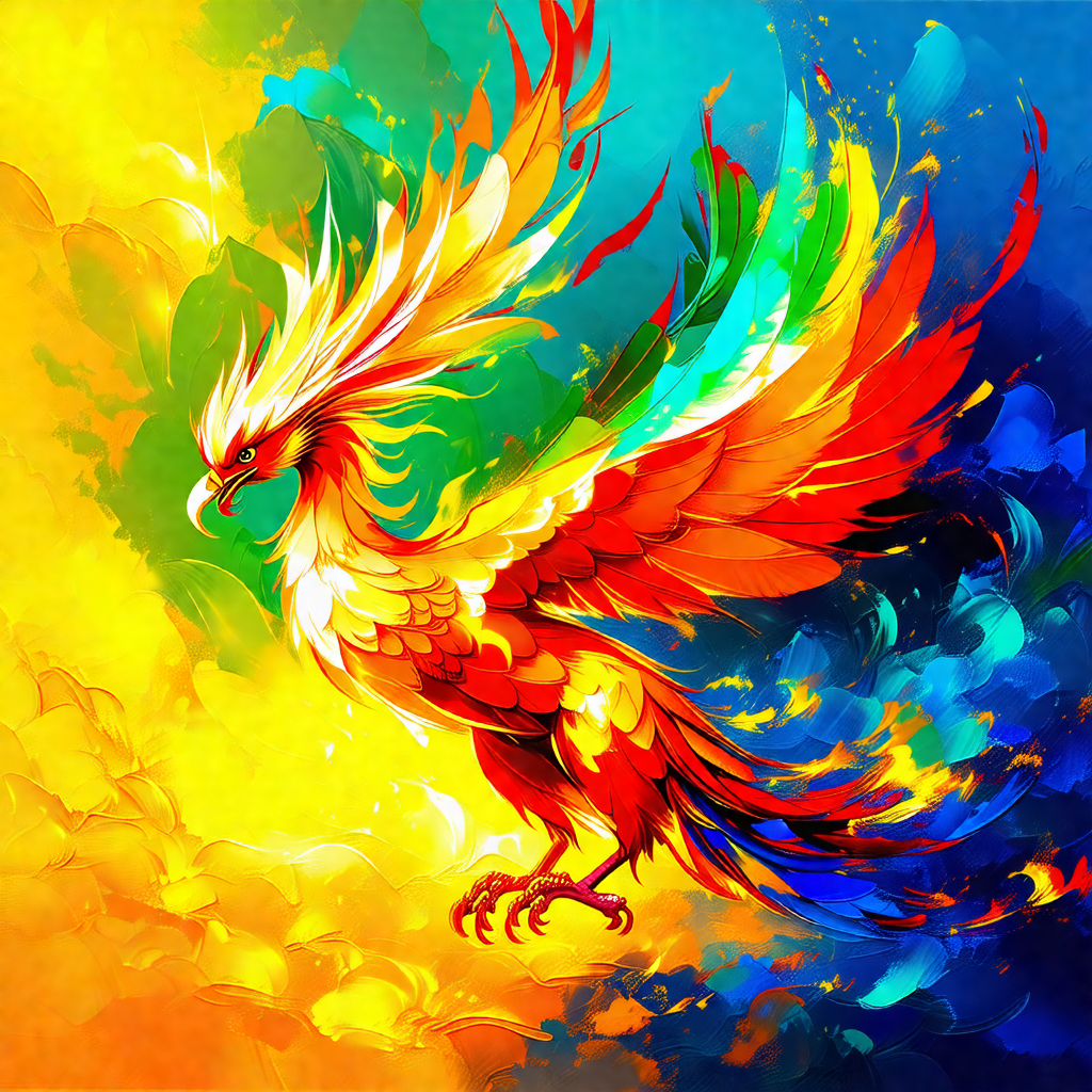 Colorful bird with a long tail, standing in the middle of...