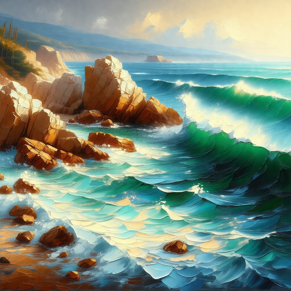 Beautiful beach scene with a large body of water, likely ...
