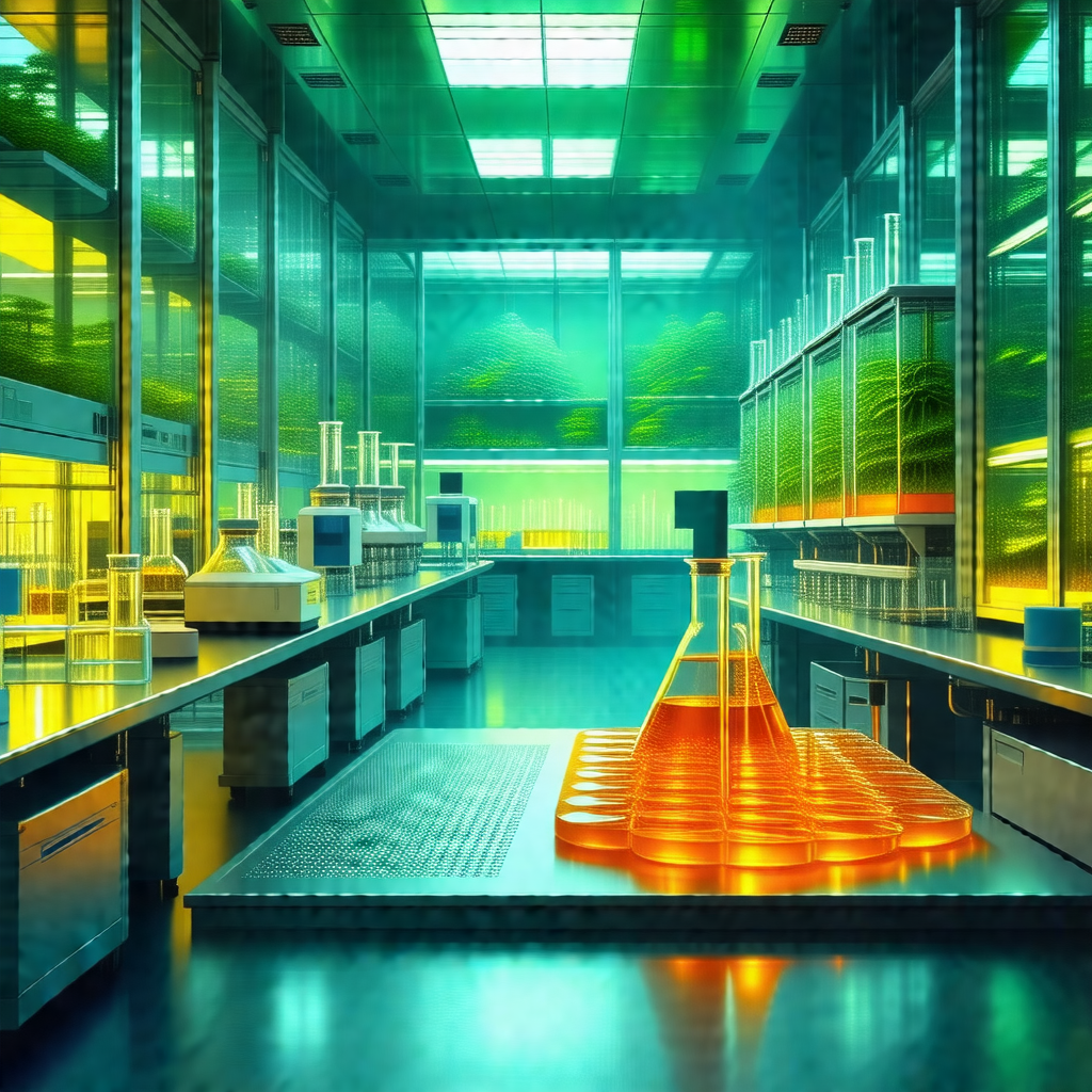 Colorful, computer-generated (cgi) depiction of a laboratory