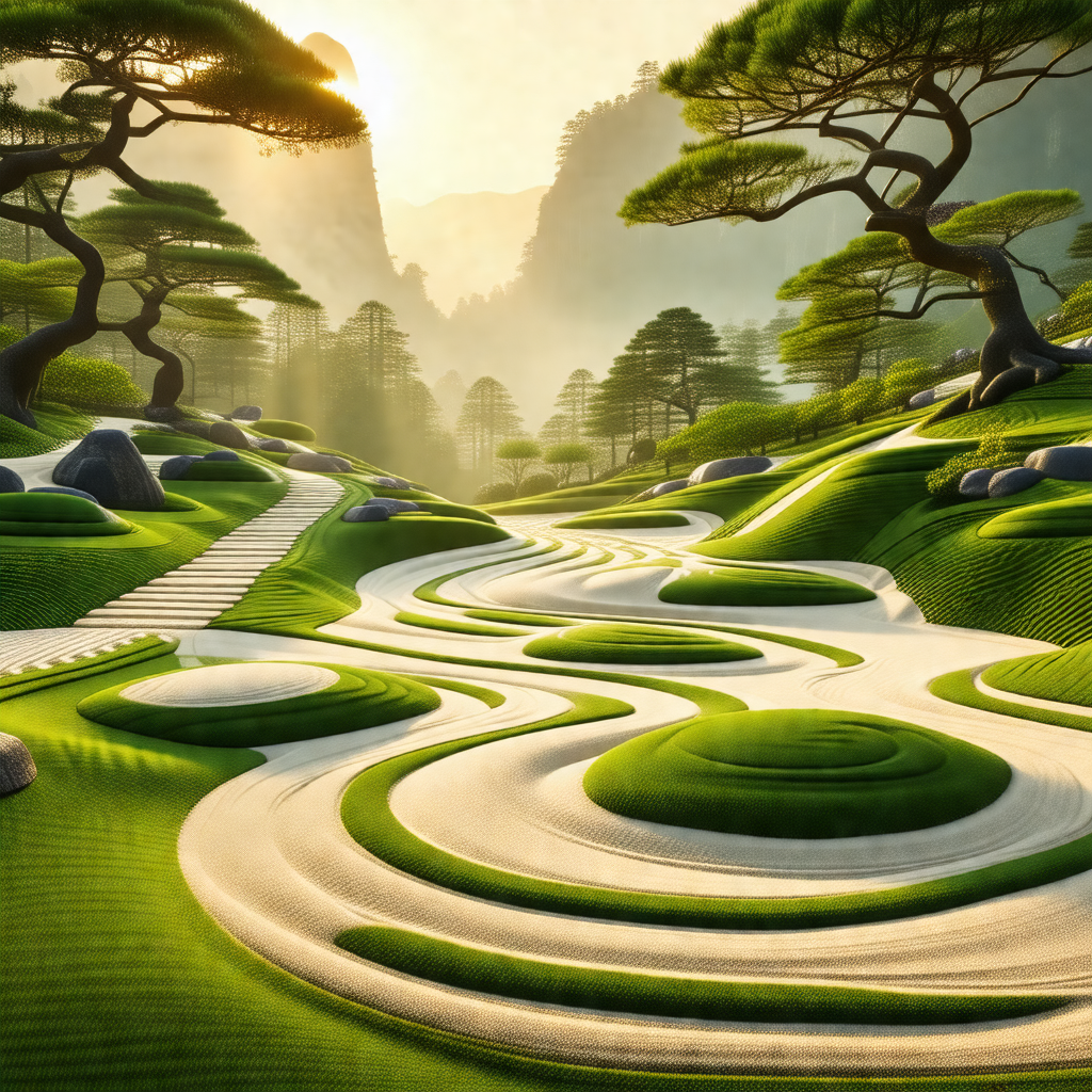 Computer-generated (cgi) depiction of a mountainous lands...