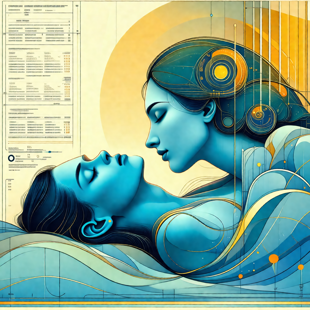 Beautiful woman lying on her side, with another woman lyi...