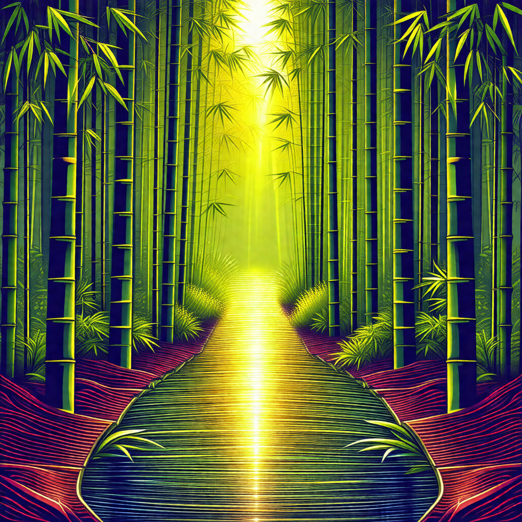 Serene scene of a river flowing through a lush green forest
