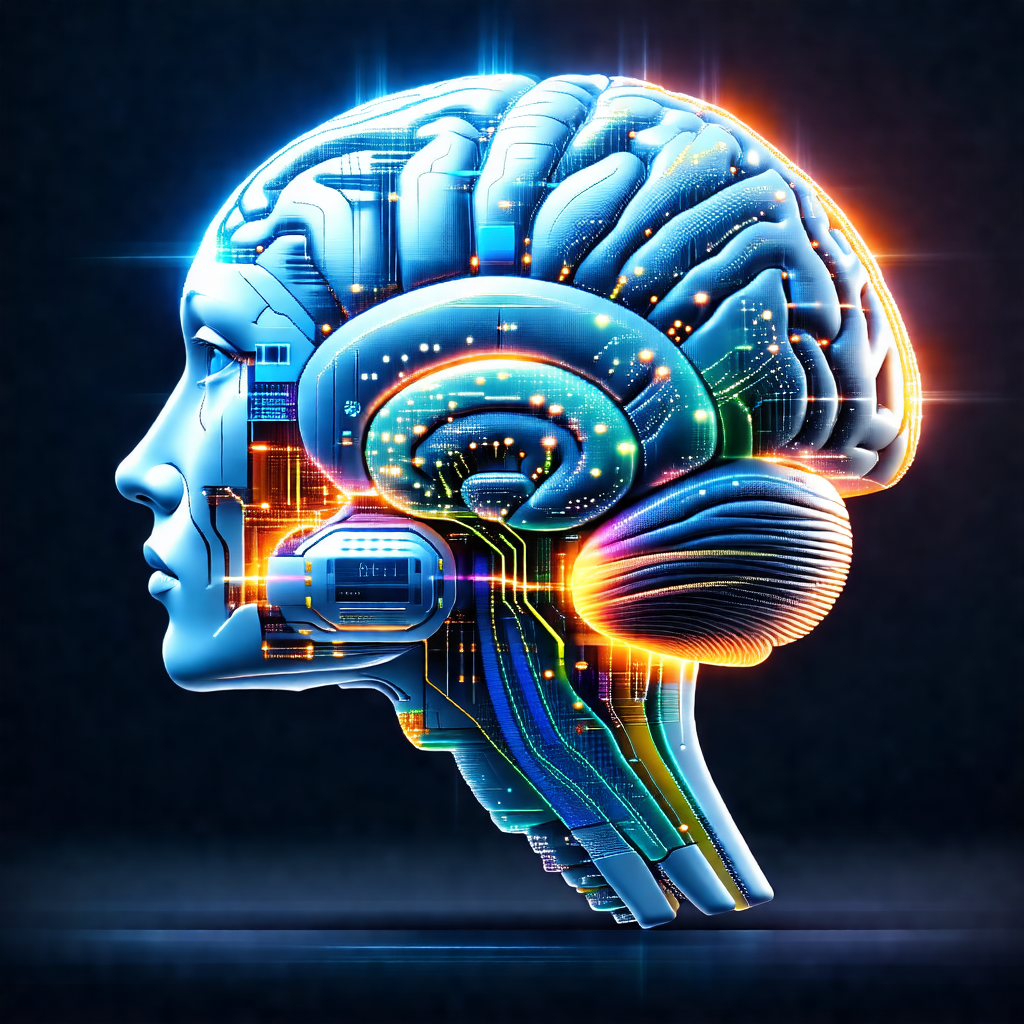 Close-up of a human head, with a focus on the brain and i...
