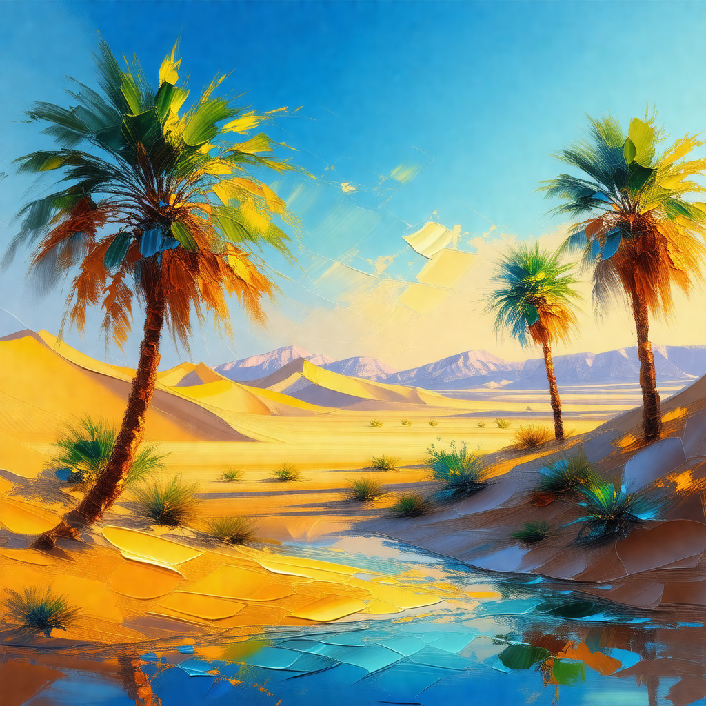Beautiful desert scene with a clear blue sky