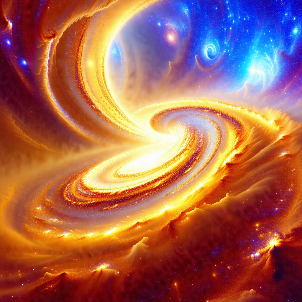 Vibrant and colorful representation of a spiral galaxy