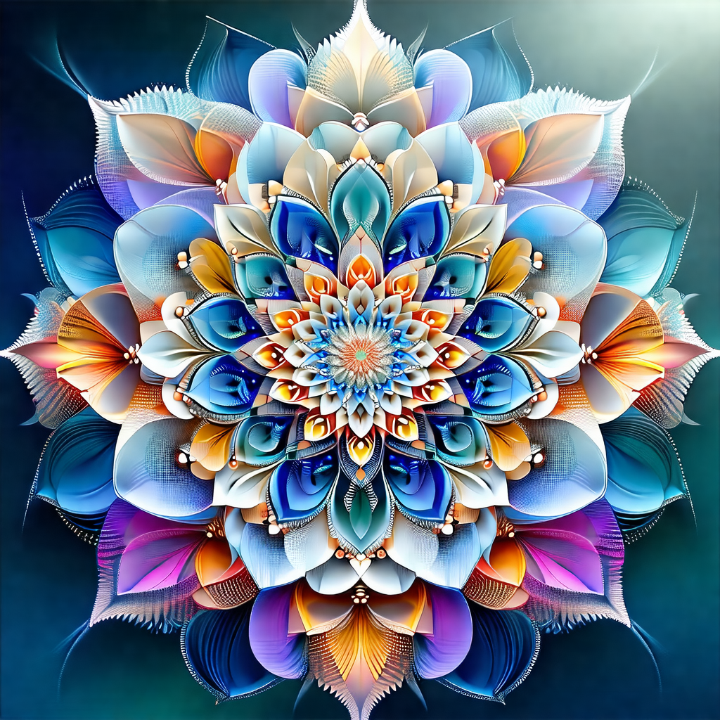 Beautifully crafted blue and white flower, which appears ...