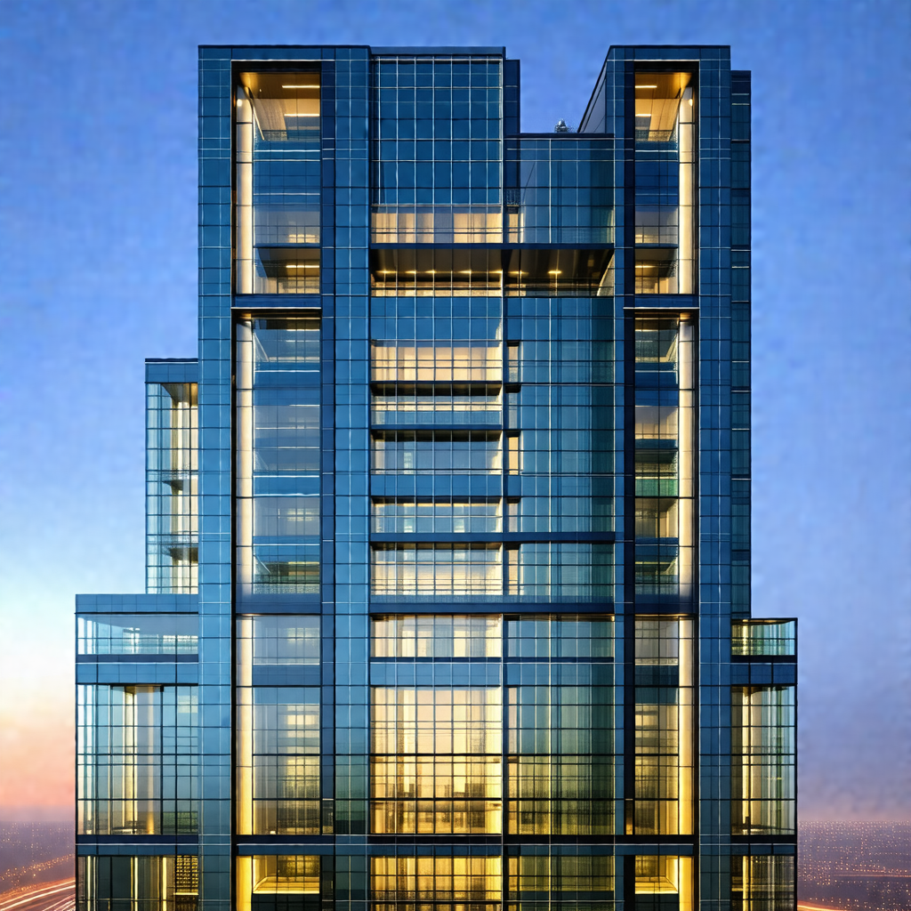 Tall, modern building with many windows