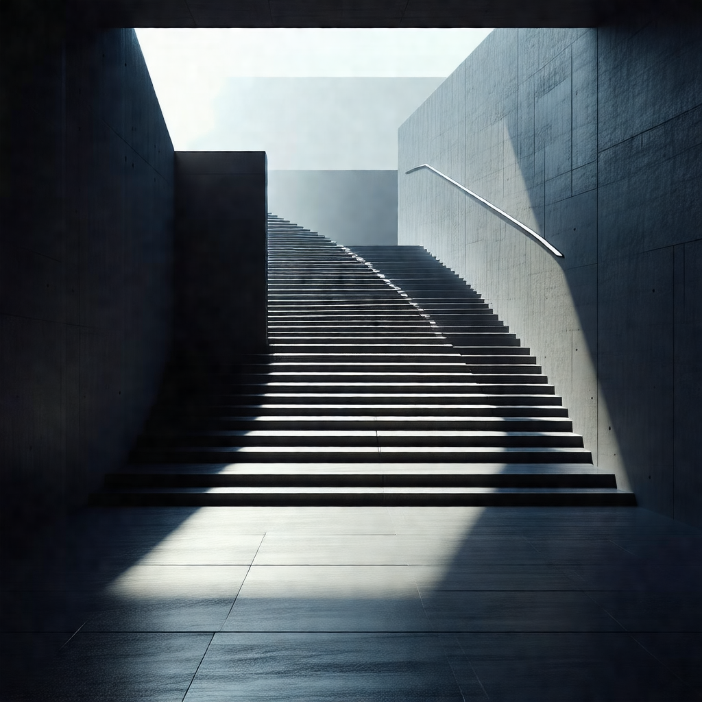 Staircase with a total of 14 steps