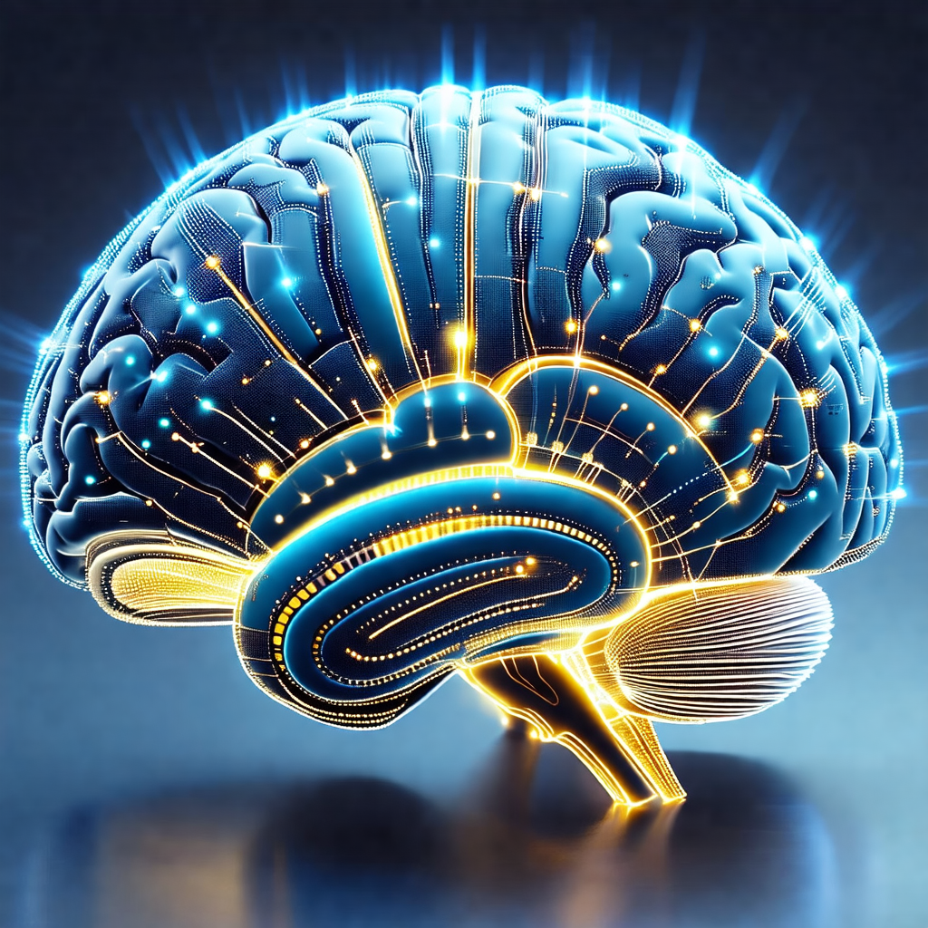 Close-up of a human brain, with a focus on the frontal lobe