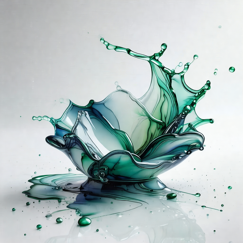 Glass bowl filled with water, which is being poured into it